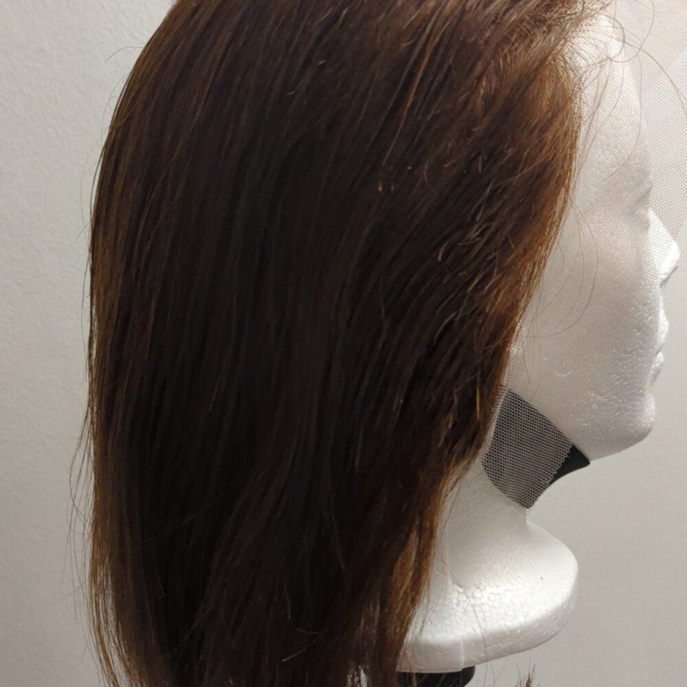 Brown Human Hair Frontal  Bob wig